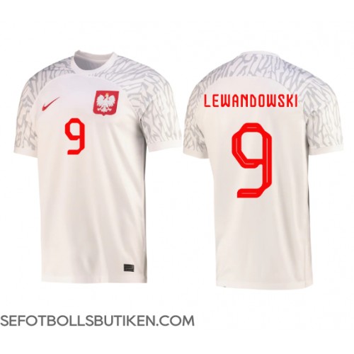 Polen Robert Lewandowski #9 Replika Hemma matchkläder VM 2022 Korta ärmar